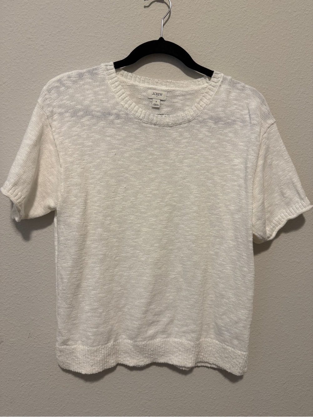 J. Crew Cream Short Sleeve Knit Tee